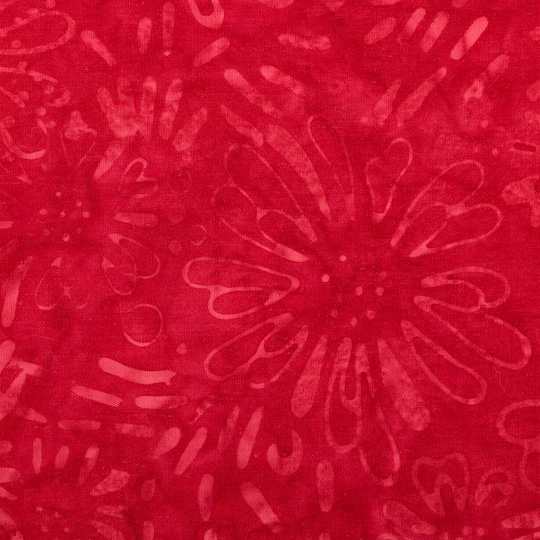 Premium Indonesian Batik Red Tie Dye Daisy Fabric